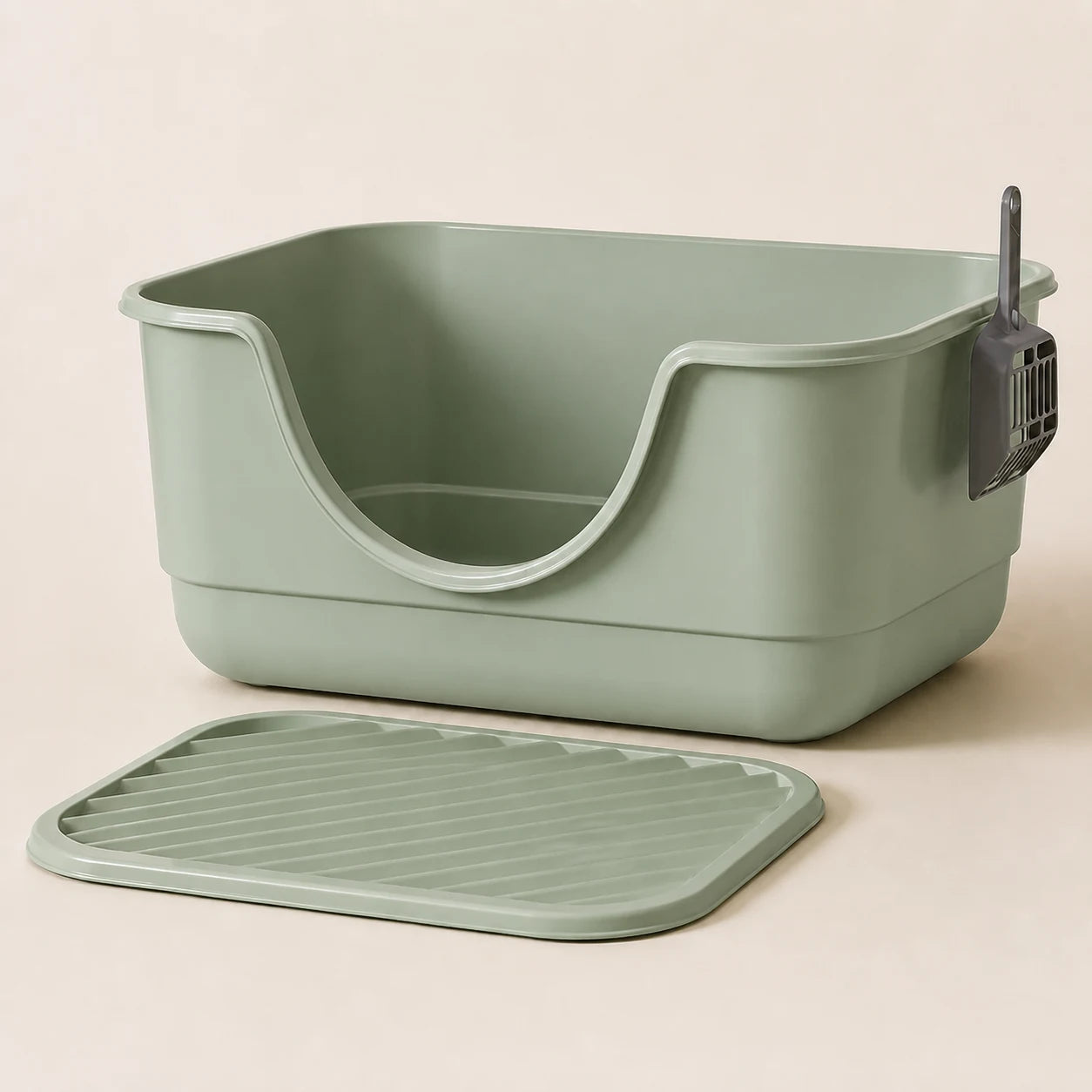 High-Side Open Litter Tray in green