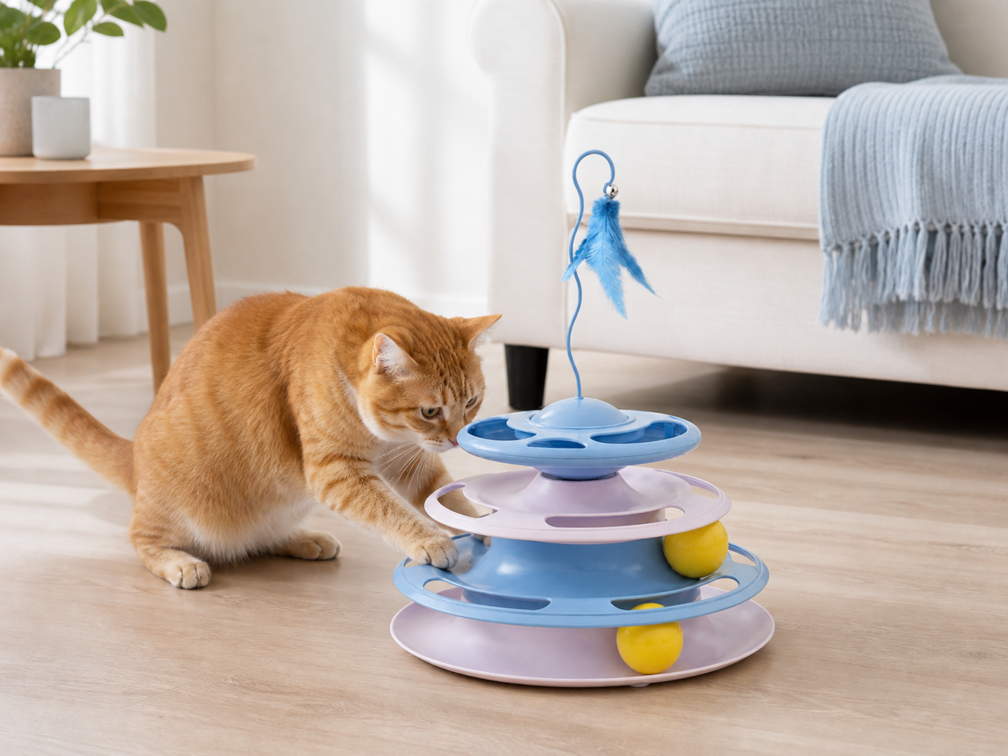 Four-Level Track & Feather Toy