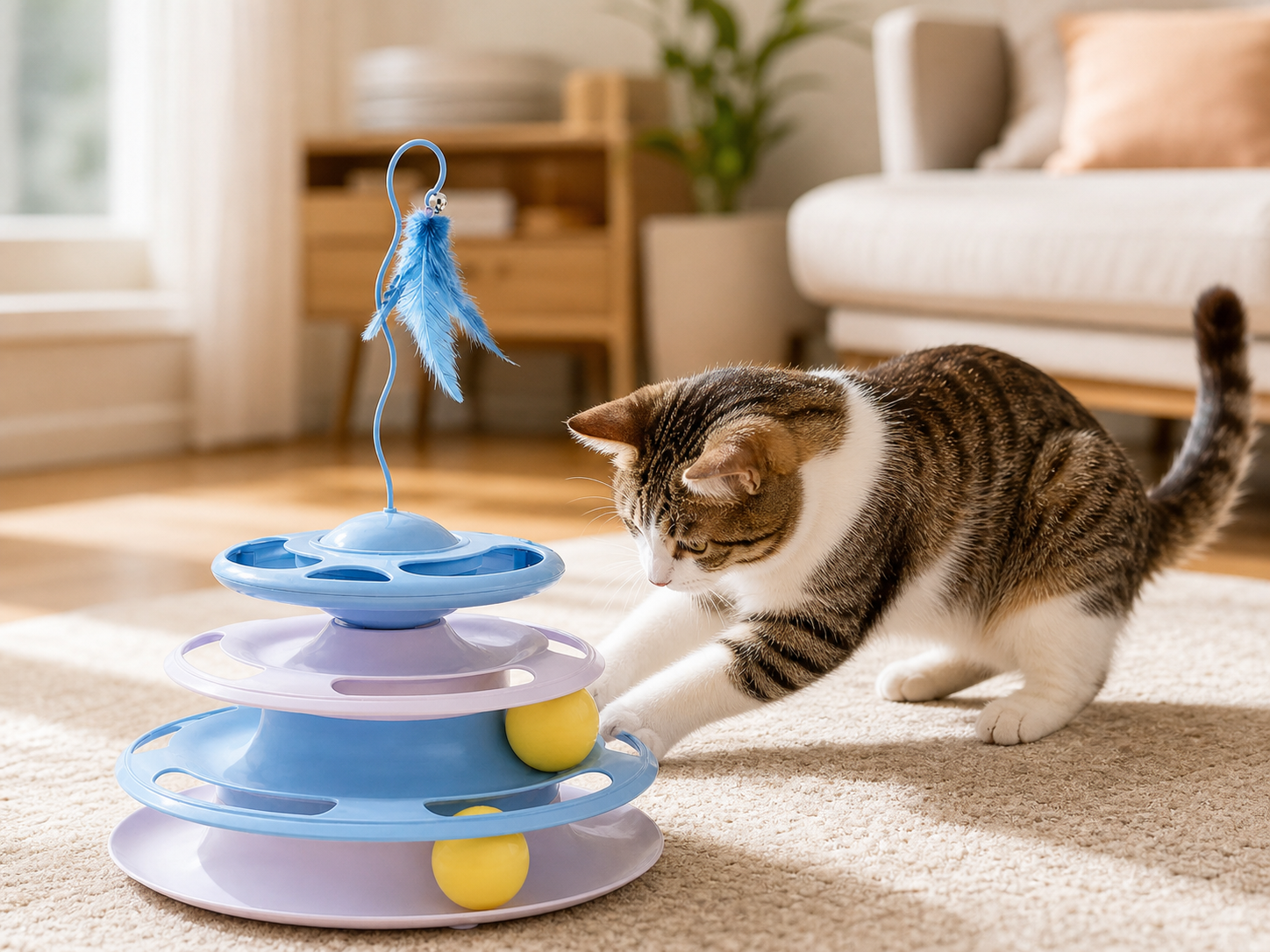 Four-Level Track & Feather Toy