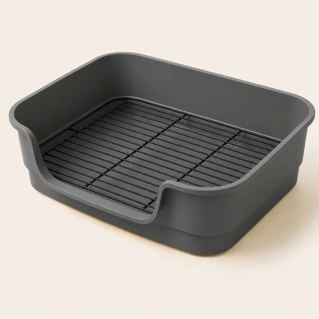 Raised-Side Dog Potty in gray